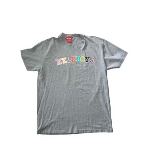 NELK BOYS Full Send Gray T-Shirt Size M 50% Cotton, 25% Polyester, 25% Rayon